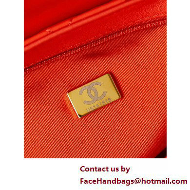 Chanel Shiny Crumpled Calfskin  &  Gold-Tone Metal Mini Shopping Bag AS4416 Orange 2025